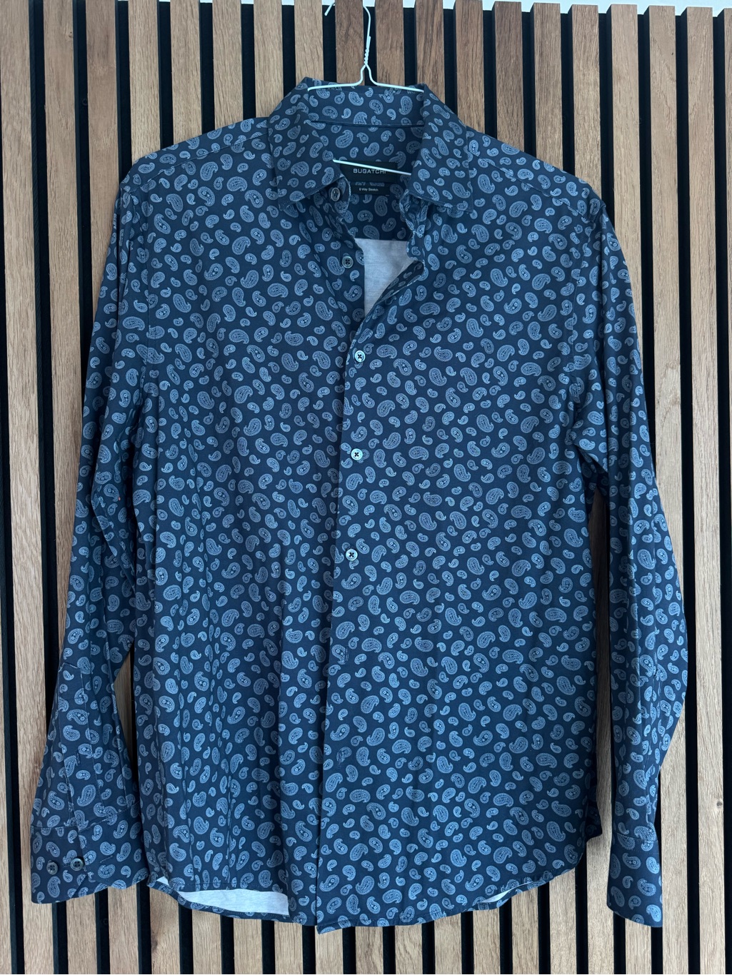 Bugatchi Navy Paisley-Print Button-Down Shirt